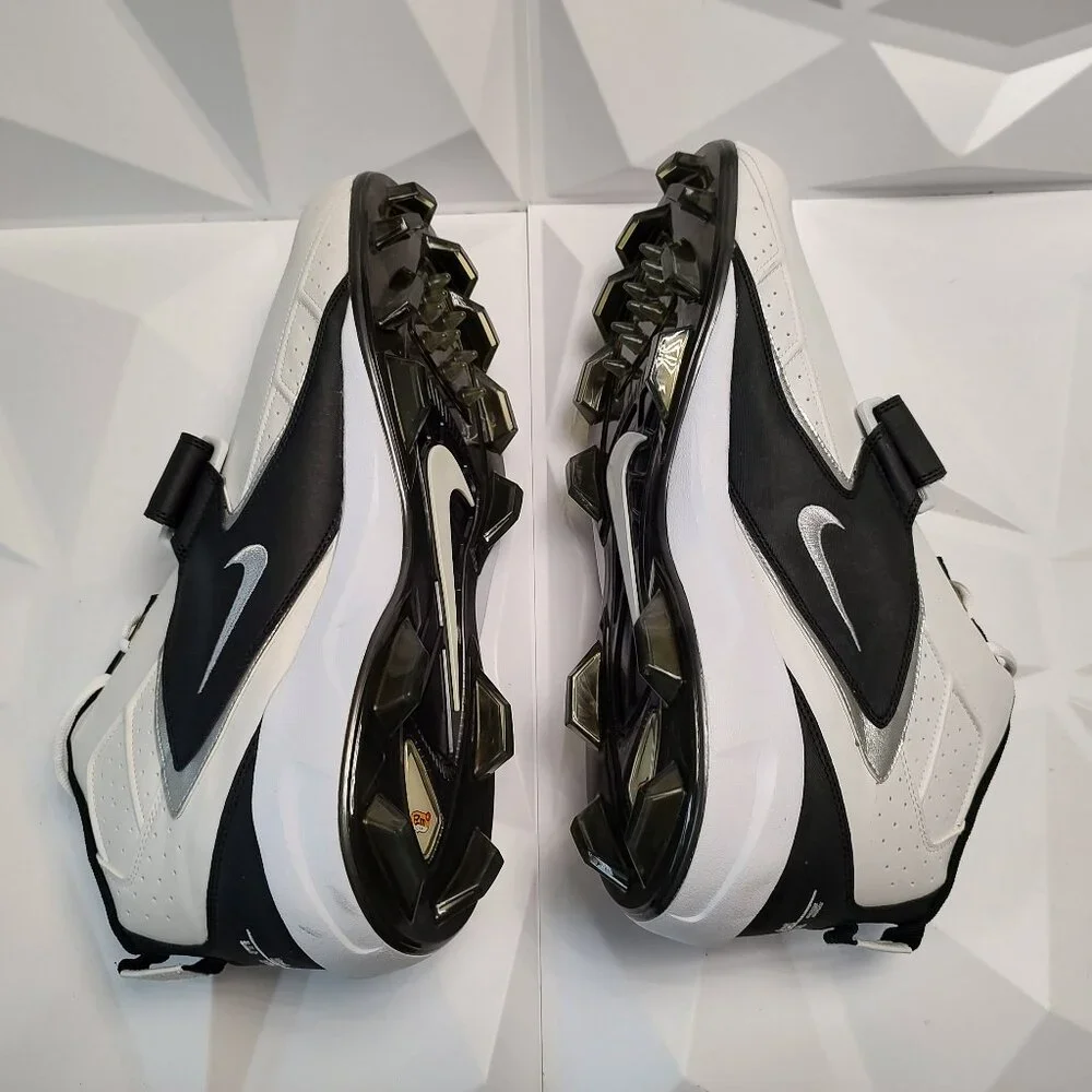 Nike Men's Football Cleats 18 White Black Shoe Lacrosse Air Zoom Boss Shark - Picture 3 of 10